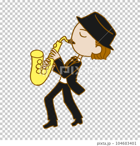 サックスを吹く人 サックスを吹く人 104683401