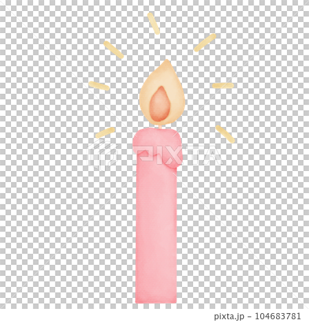 Watercolor candle birthday  104683781