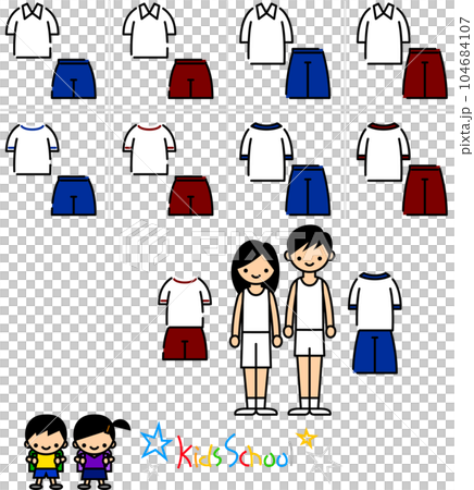 體操服簡單圖示風格向量素材集 104684107