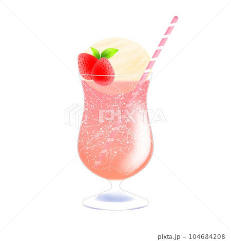 イチゴのクリームソーダ 104684208