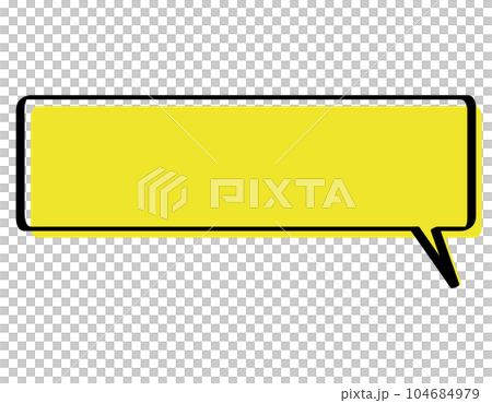 Color-shifted yellow horizontal square handwritten balloon 104684979