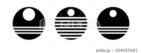 Set of Abstract Geometric Circle Black and White Design Elements. Vector Art. Set of Abstract Geometric Circle Black and White Design Elements. Vector Art. 104685881