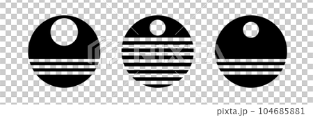 Set of Abstract Geometric Circle Black and White Design Elements. Vector Art. Set of Abstract Geometric Circle Black and White Design Elements. Vector Art. 104685881