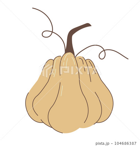 White pumpkin vector illustration. Autumn Halloween or Thanksgiving pumpkin symbol. Flat design. White silhouette isolated on background. Cartoon colorful illustration. White pumpkin vector illustration. Autumn Halloween or Thanksgiving pumpkin symbol. Flat design. White silhouette isolated on background. Cartoon colorful illustration. 104686387