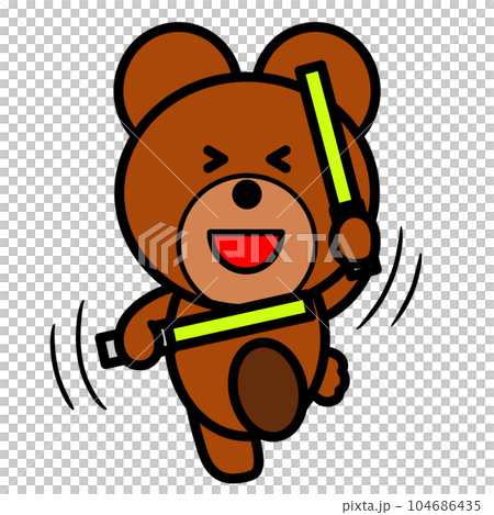 揮舞筆燈的熊的插圖 揮舞筆燈的熊的插圖 104686435