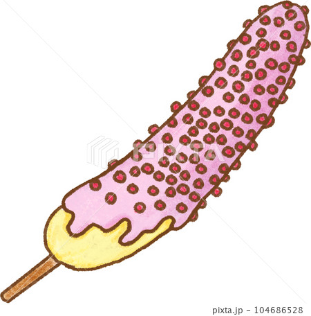 チョコバナナ_いちごチョコ＆苺のつぶつぶトッピング 104686528