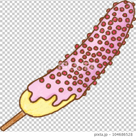 チョコバナナ_いちごチョコ＆苺のつぶつぶトッピング 104686528