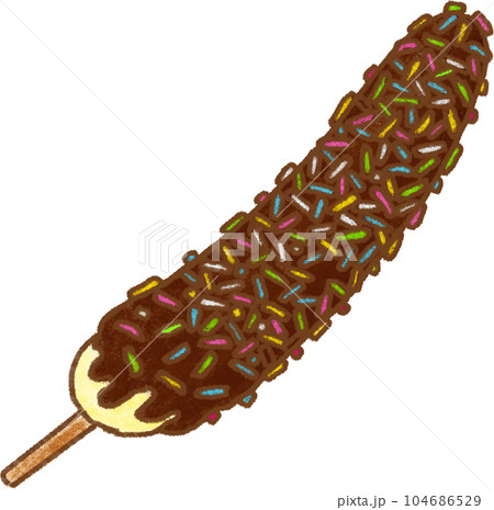 チョコバナナ_カラフルチョコまぶし 104686529