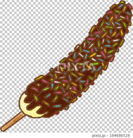 チョコバナナ_カラフルチョコまぶし 104686529