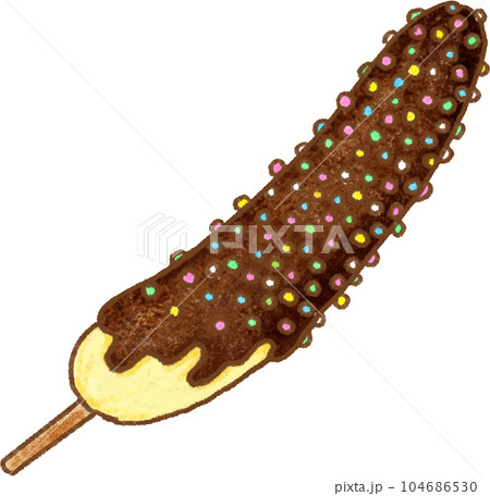 チョコバナナ_カラフル粒々トッピング 104686530