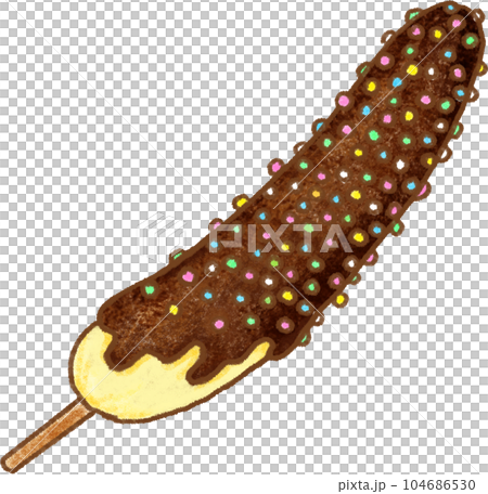 チョコバナナ_カラフル粒々トッピング 104686530