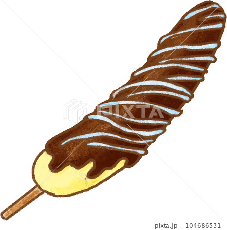 チョコバナナ_チョコ＆ホワイトチョコソースかけ 104686531