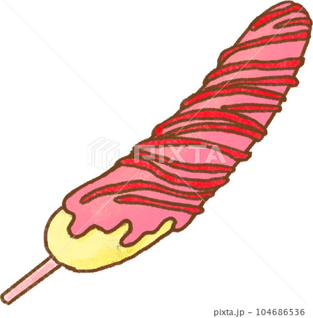 チョコバナナ_いちご味_いちごソースかけ 104686536