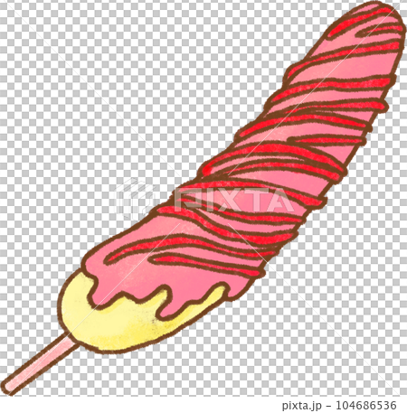 チョコバナナ_いちご味_いちごソースかけ 104686536