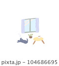 朝時間を快適に過ごす猫 104686695