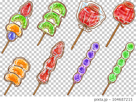 お祭り屋台のフルーツ飴_進化系フルーツ飴_8本 104687215