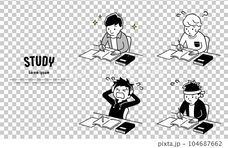 矢量插畫素材:青少年學習、男孩、學生、套裝 矢量插畫素材:青少年學習、男孩、學生、套裝 104687662