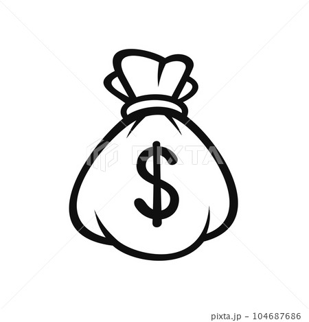 Dollar Money Icon with Bag. Vector Illustration. 104687686