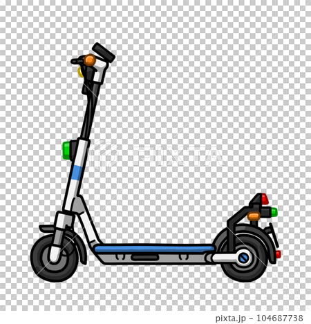 白い電動キックボードのイラスト(特定原付または特例特定原付) 白い電動キックボードのイラスト(特定原付または特例特定原付) 104687738