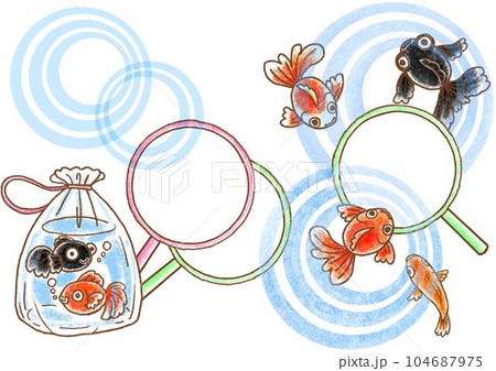 金魚すくいのイメージイラスト 104687975