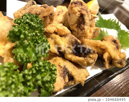 【沖縄料理】沖縄風チム(レバー)の天ぷら 【沖縄料理】沖縄風チム(レバー)の天ぷら 104688495