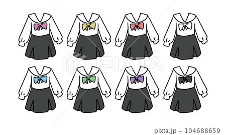 セーラー服のイラストセット 104688659