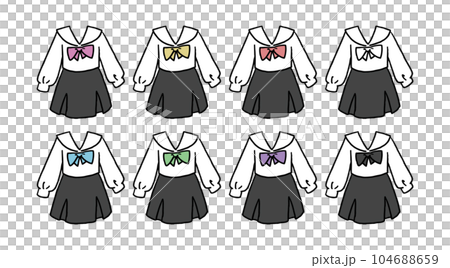 セーラー服のイラストセット 104688659
