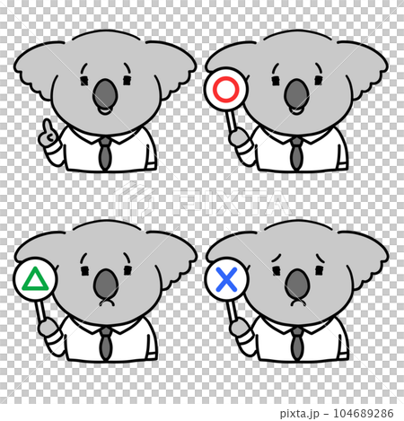 Animal character with round triangle x tag 104689286