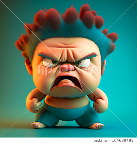 Cartoon character with an angry look on his...のイラスト素材 [104689498] - PIXTA