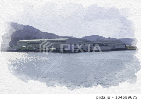 水彩画風　IHI　相生工場　兵庫県相生市 104689675