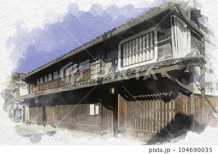 水彩画風 室津 たつの市立室津民俗館 兵庫県たつの市御津町 水彩画風 室津 たつの市立室津民俗館 兵庫県たつの市御津町 104690035