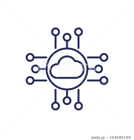 cloud platform line icon on whiteのイラスト素材 [104690199] - PIXTA