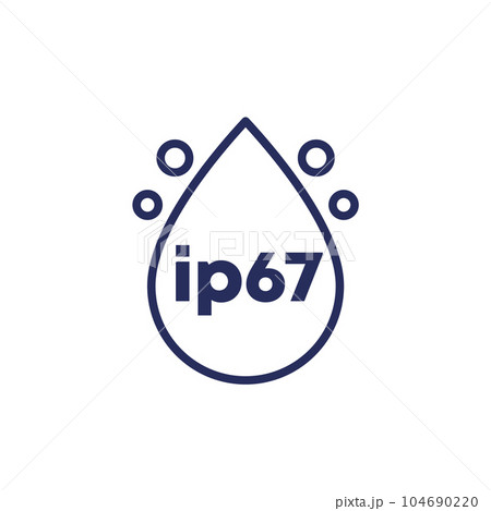 ip67 standard, waterproof icon, vector sign ip67 standard, waterproof icon, vector sign 104690220