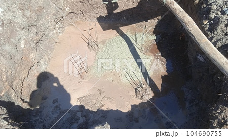 Pile foundation after completed Pile foundation after completed 104690755