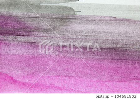 Pink and gray creative watercolor background. Abstract stains and lines. Banner. 104691902