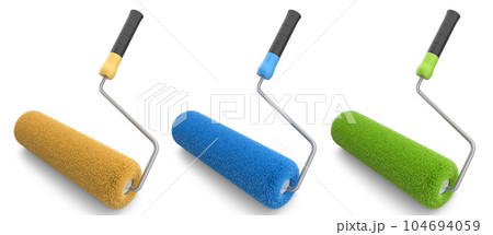 Set of paint roller for painting walls and renovating apartment on white 104694059
