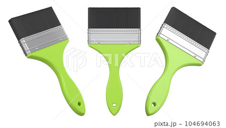 Set of paint bristle brushes for repair work and construction on white. Set of paint bristle brushes for repair work and construction on white. 104694063