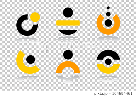 Set of Elements for Logo Design. Abstract Yellow Orange and Black Icons. Vector Art. Set of Elements for Logo Design. Abstract Yellow Orange and Black Icons. Vector Art. 104694461