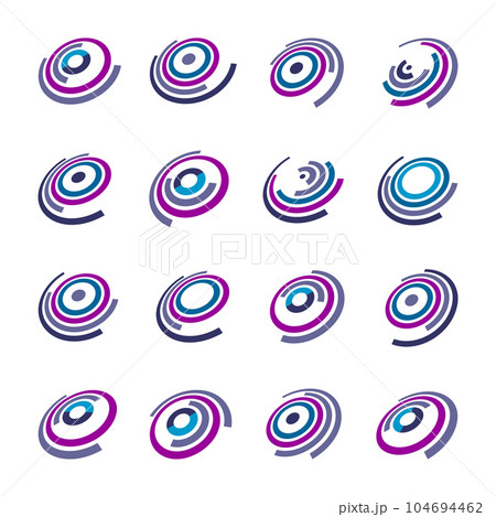 Set of Rotation Geometric Elements for Logo Design. Abstract Icons. Vector Art. Set of Rotation Geometric Elements for Logo Design. Abstract Icons. Vector Art. 104694462