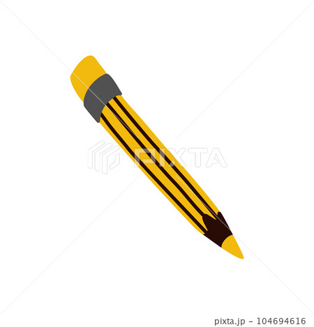 A vector illustration with a simple pencil. Yellow pencil on the white background A vector illustration with a simple pencil. Yellow pencil on the white background 104694616