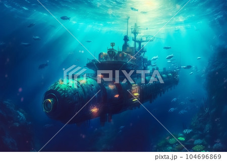 潜水艦,Generative AI AI画像 104696869