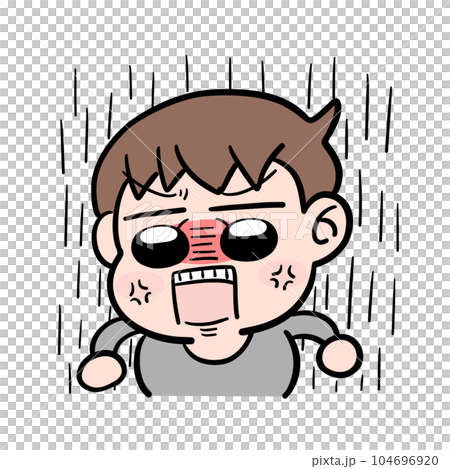 怒っている男の子 104696920