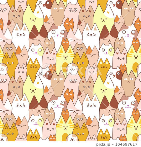 Pattern domestic cat and dog.Cute animals pattern 104697617