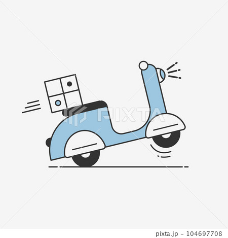 Express delivery ride motorcycle icon banner 104697708