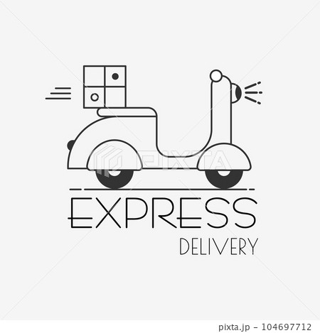Express delivery ride motorcycle icon symbol Express delivery ride motorcycle icon symbol 104697712
