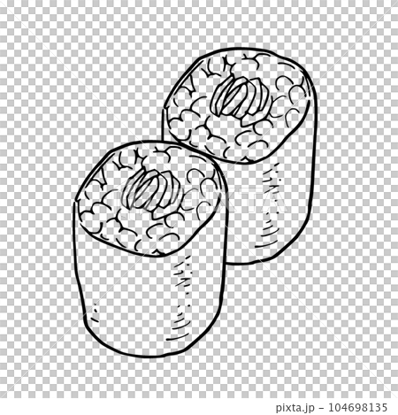 線画　シンプルイラスト　干瓢巻き 104698135