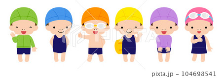 スクール水着を着た子供たち 104698541