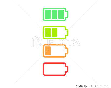 カラフルな充電のアイコンセット カラフルな充電のアイコンセット 104698926