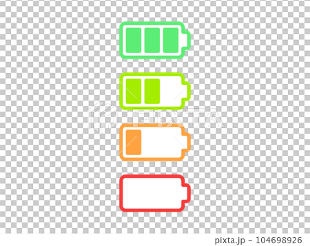 カラフルな充電のアイコンセット カラフルな充電のアイコンセット 104698926