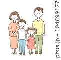 子供が2人いる幸せな家族のイラスト 104699177